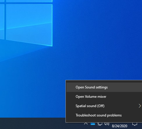 open sound settings